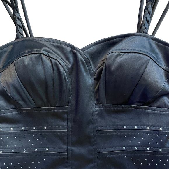 XOXO Mini Dress Womens 4 Jr 5-6 Black Studded 90s Y2K Party Whimsygoth Edgy NWT - Picture 5 of 16